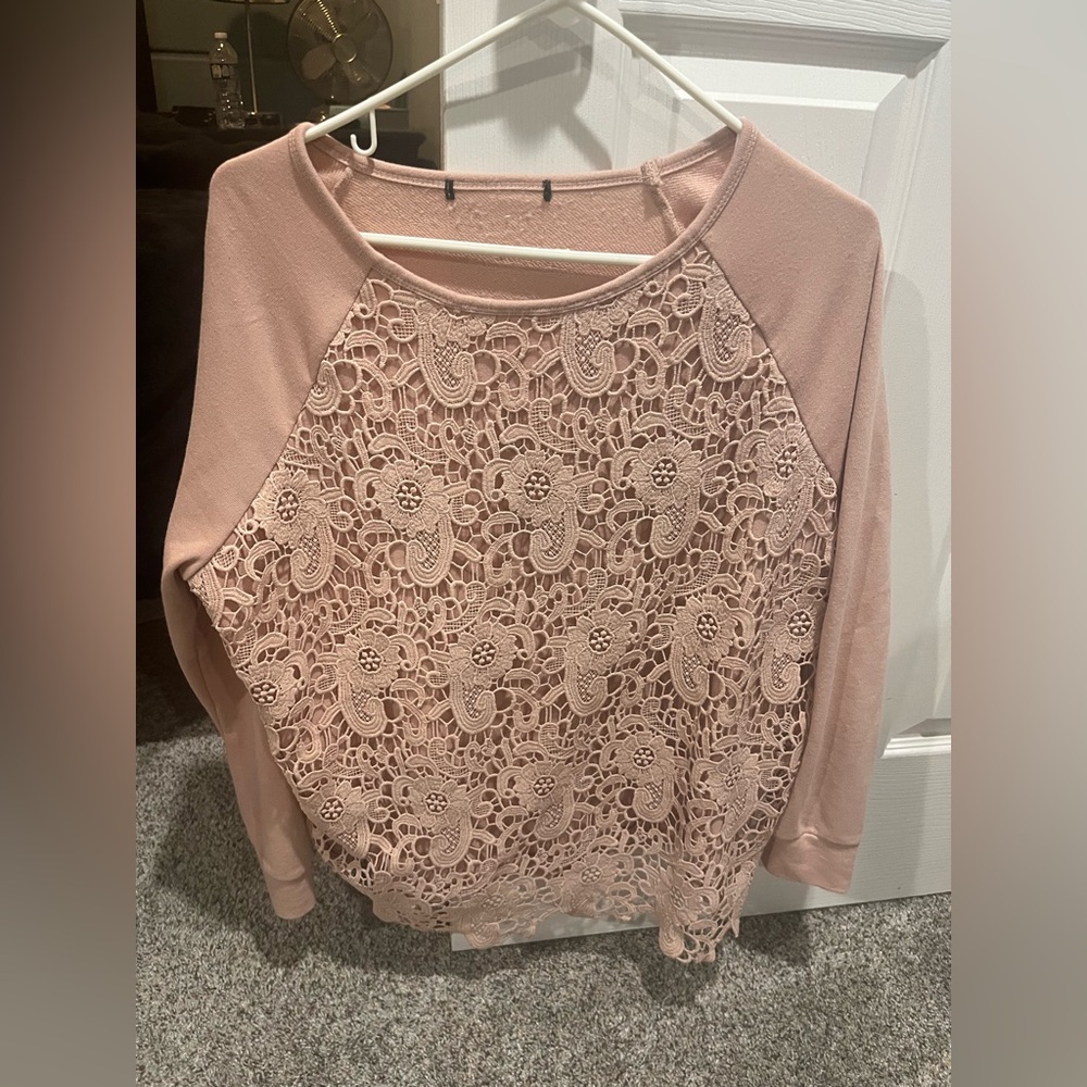 Blush embroidered shirt